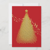Chic Gold Weihnachtsbaum Feier Einladung (Rückseite)