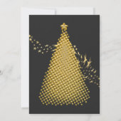Chic Gold Weihnachtsbaum Feier Einladung (Rückseite)