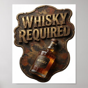 Chic Gold WHISKY ERFORDERLICH Design Poster