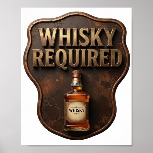 Chic Gold WHISKY ERFORDERLICH Tragbare Kunst Poster (Vorne)