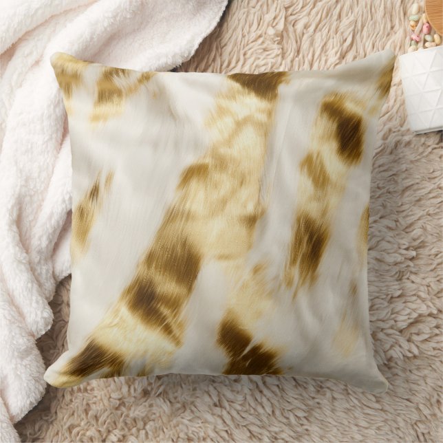Chic Gold White Cowhide Kissen (Decke)