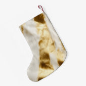 Chic Gold White Cowhide Western Kleiner Weihnachtsstrumpf (Rückseite (Hängend))