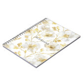 Chic Gold White Floral Notizblock (Linke Seite)