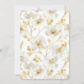 Chic Gold White Flowers Bridal Shower Einladung (Rückseite)