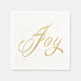 Chic Gold & White Glitzern Freude Weihnachtsfeiert Serviette