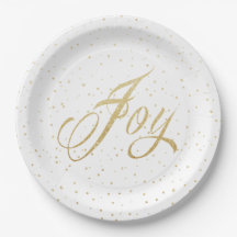 Chic Gold & White Joy Glitzern Weihnachtsfeiertag