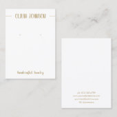 Chic Gold White Juwelier Ohrring Display Visitenkarte (Vorne/Hinten)