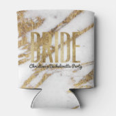 Chic Gold White Marble Bridge Junggeselinnen-Absch Dosenkühler (Rückseite)