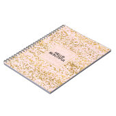 Chic Gold White Pink Confetti Notizblock (Linke Seite)