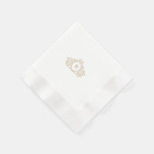 Chic Gold & White Wappen Monogram Wedding Napkin Serviette (Ecke)