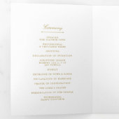 Chic Gold & White Wedding Dreifach-gefaltete Programmkarte (Innen Erste Seite)
