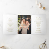 Chic Gold & White Wedding Dreifach-gefaltete Programmkarte (Innenseite)