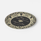 Chic Gold Wirbel Diamonds 50th Wedding Anniversar Pappteller (Schrägansicht)