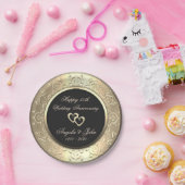 Chic Gold Wirbel Herbst 50. Hochzeit Anniversar Pappteller (Party)