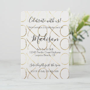 Chic Gold XOX Einladung