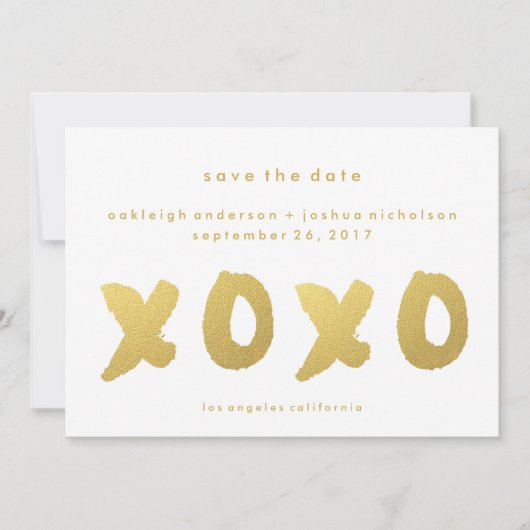 Chic Gold | XOXO Einfach modern Save the Date (Vorderseite)