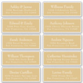 Chic Gold Yellow Wedding Guest Address Labels (Vorderseite)