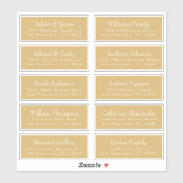Chic Gold Yellow Wedding Guest Address Labels