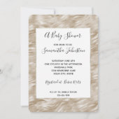 Chic Gold Zebra Print Baby Dusche Einladung (Vorderseite)