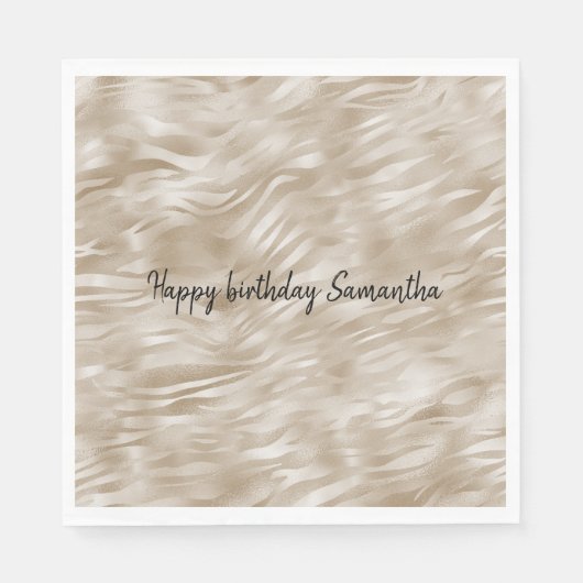 Chic Gold Zebra Print Serviette (Vorderseite)