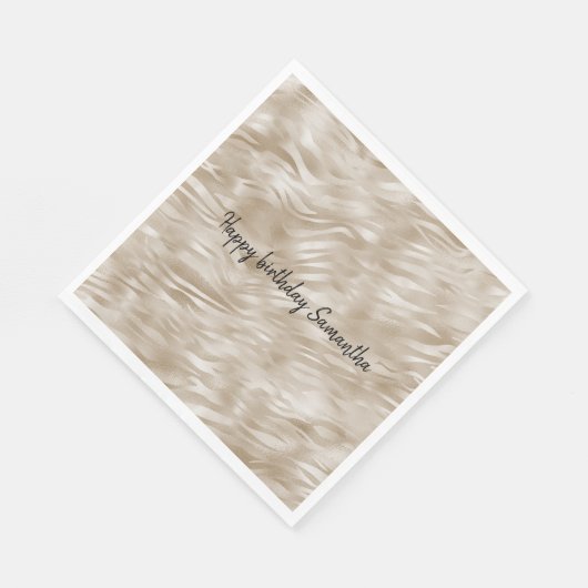 Chic Gold Zebra Print Serviette (Ecke)