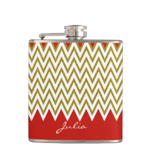 Chic Gold Zickzack Custom Flask Flachmann