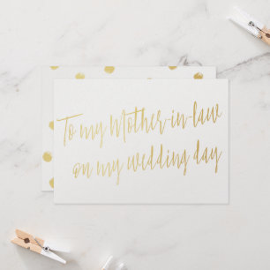 Chic Gold "Zu meiner Schwiegermutter am Hochzeitst Karte