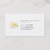 Chic-Goldabstrakter Visitenkarte (Rückseite)