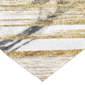 Chic-GoldBrushstrokes auf Schwarz-weißem Marmor Kurzer Tischläufer (Ecke)