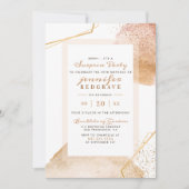 Chic Golden Abstrakt Dots Einzigartiges Party Einladung (Vorderseite)