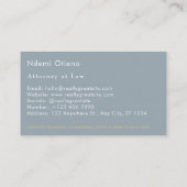 Chic Golden and Gray Lawyer Business Card Visitenkarte (Rückseite)