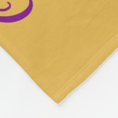 Chic Golden Blume lila Muster | PERSONALISIERT Fleecedecke (Ecke)