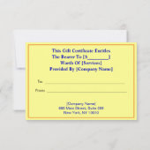 Chic Golden Card, Luxus Gold Geschenkgutschein (Rückseite)