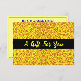Chic Golden Card, Luxus Gold Geschenkgutschein