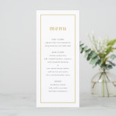Chic Golden Ditzy Floral Wedding Menükarte (Stehend Vorderseite)