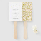Chic Golden Ditzy Floral Wedding Program Fächer (Vorne und Hinten)