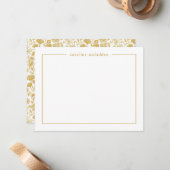 Chic Golden Ditzy Personalisiert Stationery Mitteilungskarte (Vorderseite/Rückseite Beispiel)