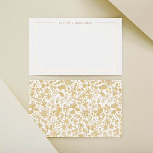 Chic Golden Ditzy Personalisiert Stationery Mitteilungskarte