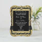 Chic golden elegante formelle Hochzeit Einladung (Stehend Vorderseite)