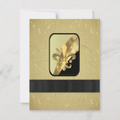 Chic golden elegante Musik Blatt formale Hochzeit Einladung (Rückseite)