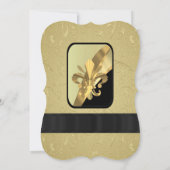 Chic golden elegante Musik Blatt formale Hochzeit Einladung (Rückseite)