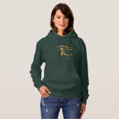 Chic Golden Eye of Horus , ägyptische Hieroglyphen Hoodie (Vorne ganz)