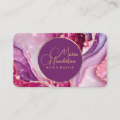 Chic Golden Logo Funkelnd & Lila Agate Glitzer Visitenkarte (Vorderseite)