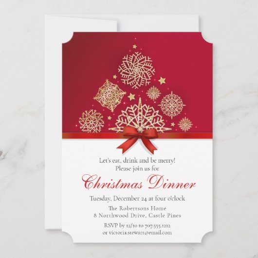 Chic Golden Mandala Weihnachtsabend Party Einladung (Vorderseite)