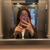 Chic Golden Marble lila Custom Monogram Initial Case-Mate iPhone Hülle