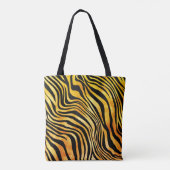 Chic Golden Orange Black Tiger Animal Print Tasche (Rückseite)