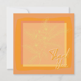 Chic Golden Orange Floral Orange Text Dankeskarte