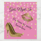 Chic Golden Stilettos Pink Weinetikett (Einzelnes Label)