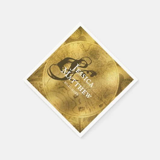 Chic Golden Wedding Serviette (Ecke)