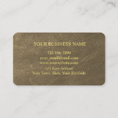 Chic goldene Ledertextur elegant Minimalistisch Visitenkarte (Rückseite)